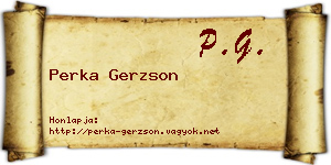 Perka Gerzson névjegykártya